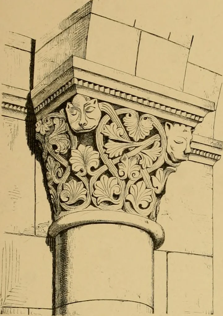 An illustration from A visit to the domed churches of Charente, France, by the Architectural Association of London, in the year 1875 : published as a memorial to Edmund Sharpe : with an historical and descriptive text, illustrated by sixty photo-lithographed plates, 1880, leaf 166
