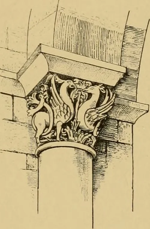 An illustration from A visit to the domed churches of Charente, France, by the Architectural Association of London, in the year 1875 : published as a memorial to Edmund Sharpe : with an historical and descriptive text, illustrated by sixty photo-lithographed plates, 1880, leaf 166