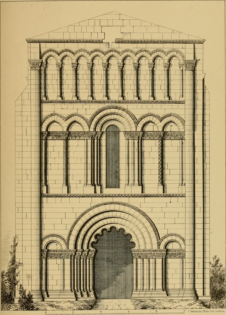 An illustration from A visit to the domed churches of Charente, France, by the Architectural Association of London, in the year 1875 : published as a memorial to Edmund Sharpe : with an historical and descriptive text, illustrated by sixty photo-lithographed plates, 1880, leaf 170