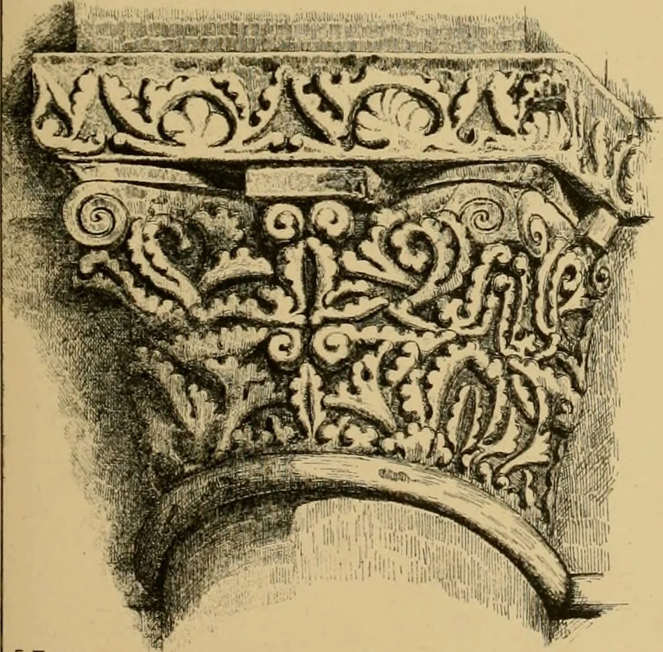 An illustration from A visit to the domed churches of Charente, France, by the Architectural Association of London, in the year 1875 : published as a memorial to Edmund Sharpe : with an historical and descriptive text, illustrated by sixty photo-lithographed plates, 1880, leaf 186