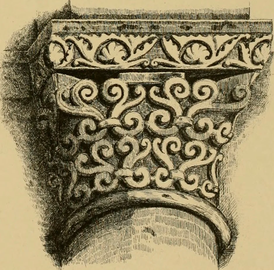 An illustration from A visit to the domed churches of Charente, France, by the Architectural Association of London, in the year 1875 : published as a memorial to Edmund Sharpe : with an historical and descriptive text, illustrated by sixty photo-lithographed plates, 1880, leaf 186
