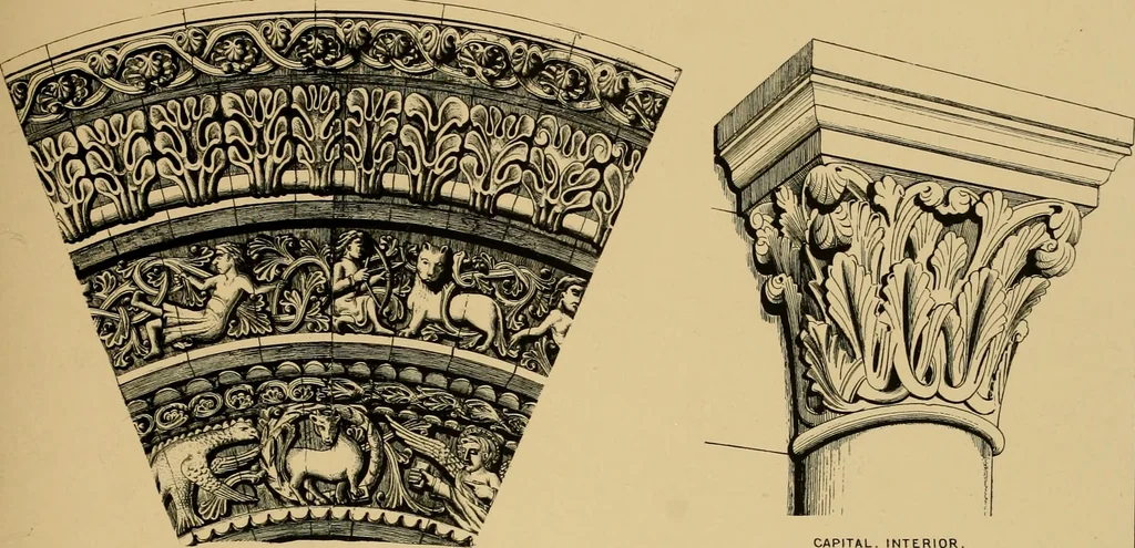 An illustration from A visit to the domed churches of Charente, France, by the Architectural Association of London, in the year 1875 : published as a memorial to Edmund Sharpe : with an historical and descriptive text, illustrated by sixty photo-lithographed plates, 1880, leaf 190