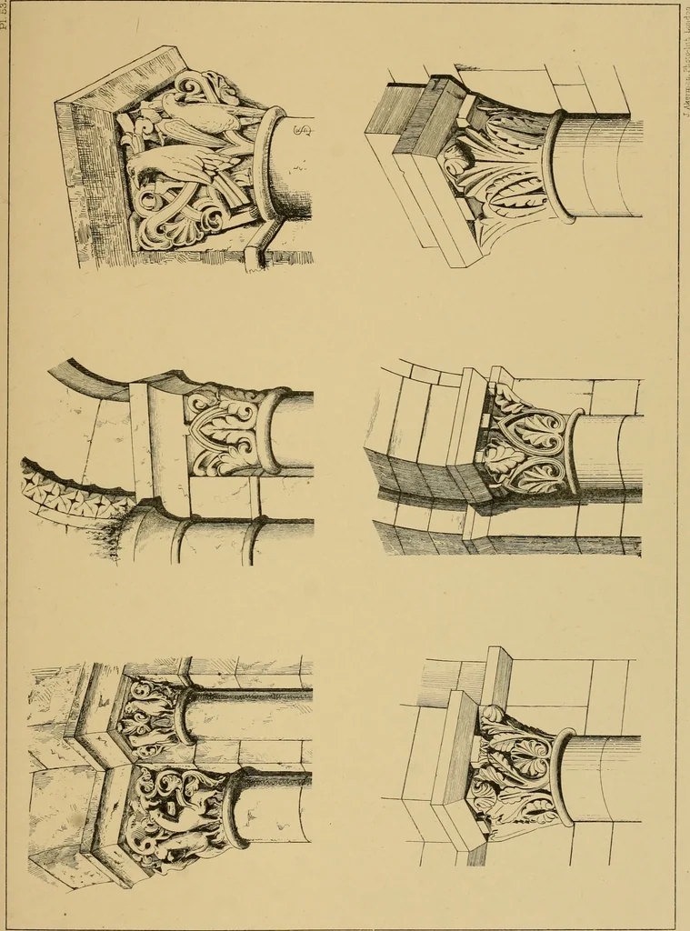 An illustration from A visit to the domed churches of Charente, France, by the Architectural Association of London, in the year 1875 : published as a memorial to Edmund Sharpe : with an historical and descriptive text, illustrated by sixty photo-lithographed plates, 1880, leaf 192