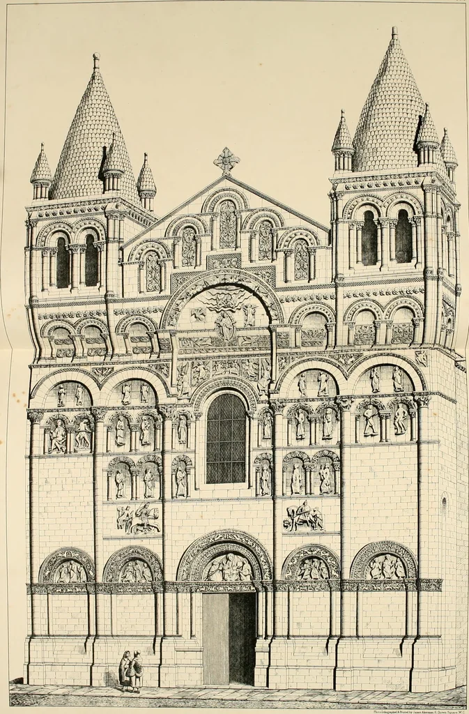 An illustration from A visit to the domed churches of Charente, France, by the Architectural Association of London, in the year 1875 : published as a memorial to Edmund Sharpe : with an historical and descriptive text, illustrated by sixty photo-lithographed plates, 1880, leaf 89