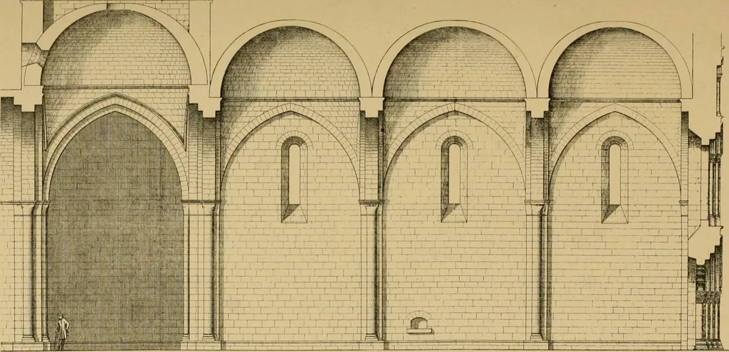 An illustration from A visit to the domed churches of Charente, France, by the Architectural Association of London, in the year 1875 : published as a memorial to Edmund Sharpe : with an historical and descriptive text, illustrated by sixty photo-lithographed plates, 1880, leaf 94