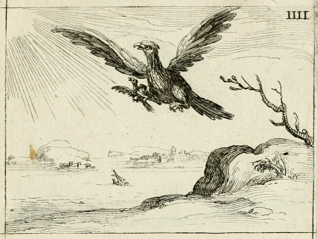 An illustration from Vita Beatae Mariae Virginis matris Dei, emblematibvs delineata = Vie de la bien-hevrevse Vierge Marie, mere de Diev, representée par figures emblematiques, 1646, leaf 22