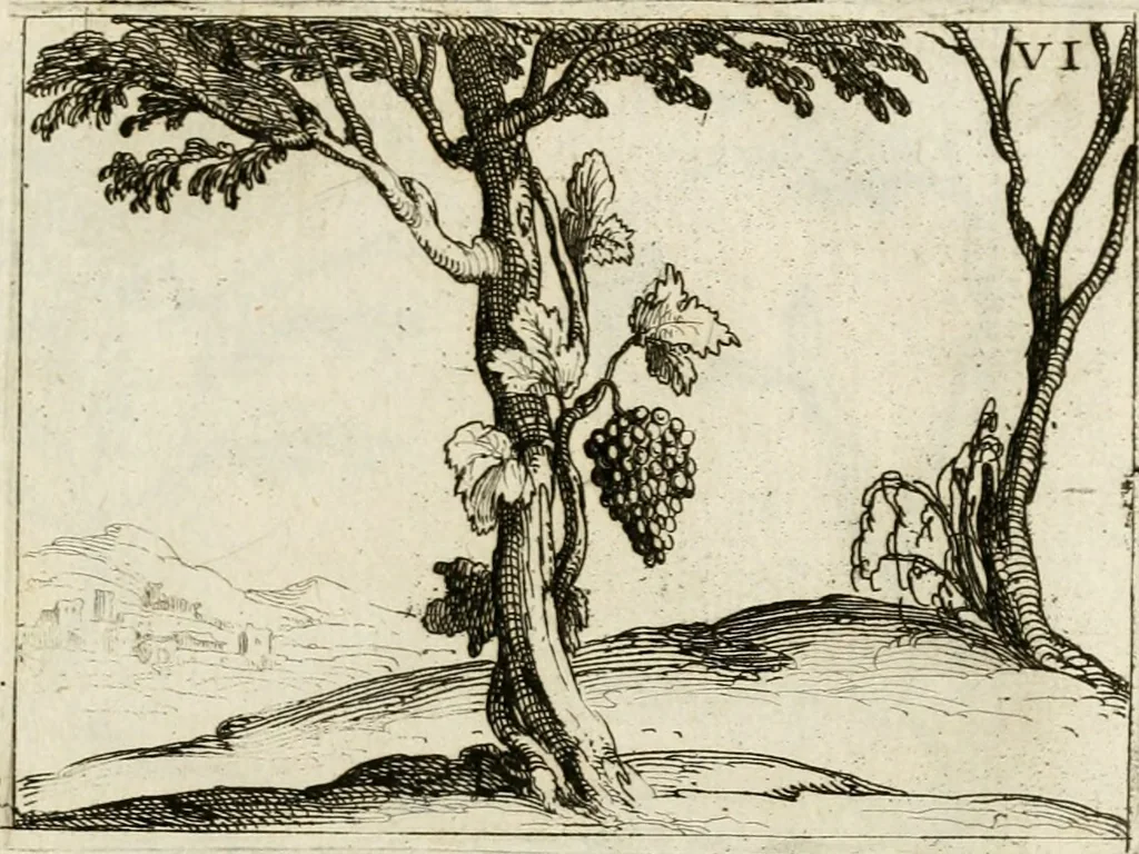 An illustration from Vita Beatae Mariae Virginis matris Dei, emblematibvs delineata = Vie de la bien-hevrevse Vierge Marie, mere de Diev, representée par figures emblematiques, 1646, leaf 26