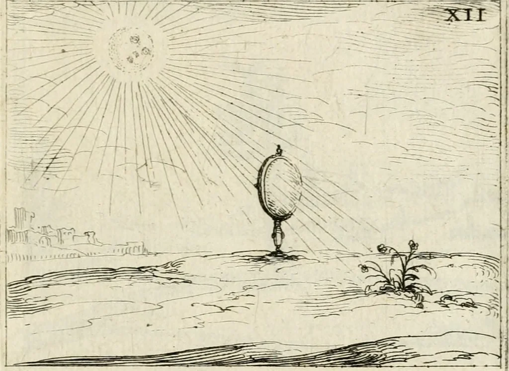 An illustration from Vita Beatae Mariae Virginis matris Dei, emblematibvs delineata = Vie de la bien-hevrevse Vierge Marie, mere de Diev, representée par figures emblematiques, 1646, leaf 38