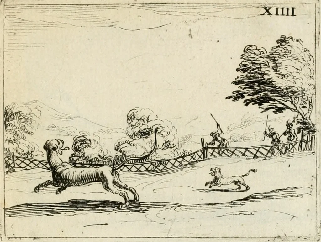 An illustration from Vita Beatae Mariae Virginis matris Dei, emblematibvs delineata = Vie de la bien-hevrevse Vierge Marie, mere de Diev, representée par figures emblematiques, 1646, leaf 42