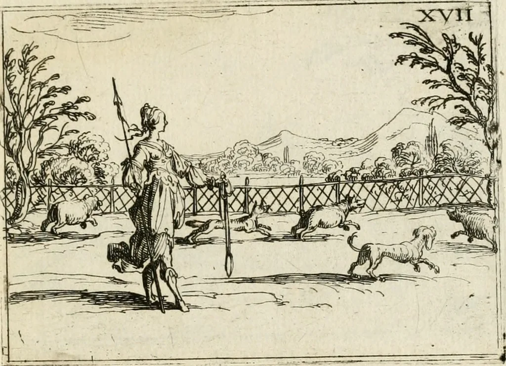 An illustration from Vita Beatae Mariae Virginis matris Dei, emblematibvs delineata = Vie de la bien-hevrevse Vierge Marie, mere de Diev, representée par figures emblematiques, 1646, leaf 48