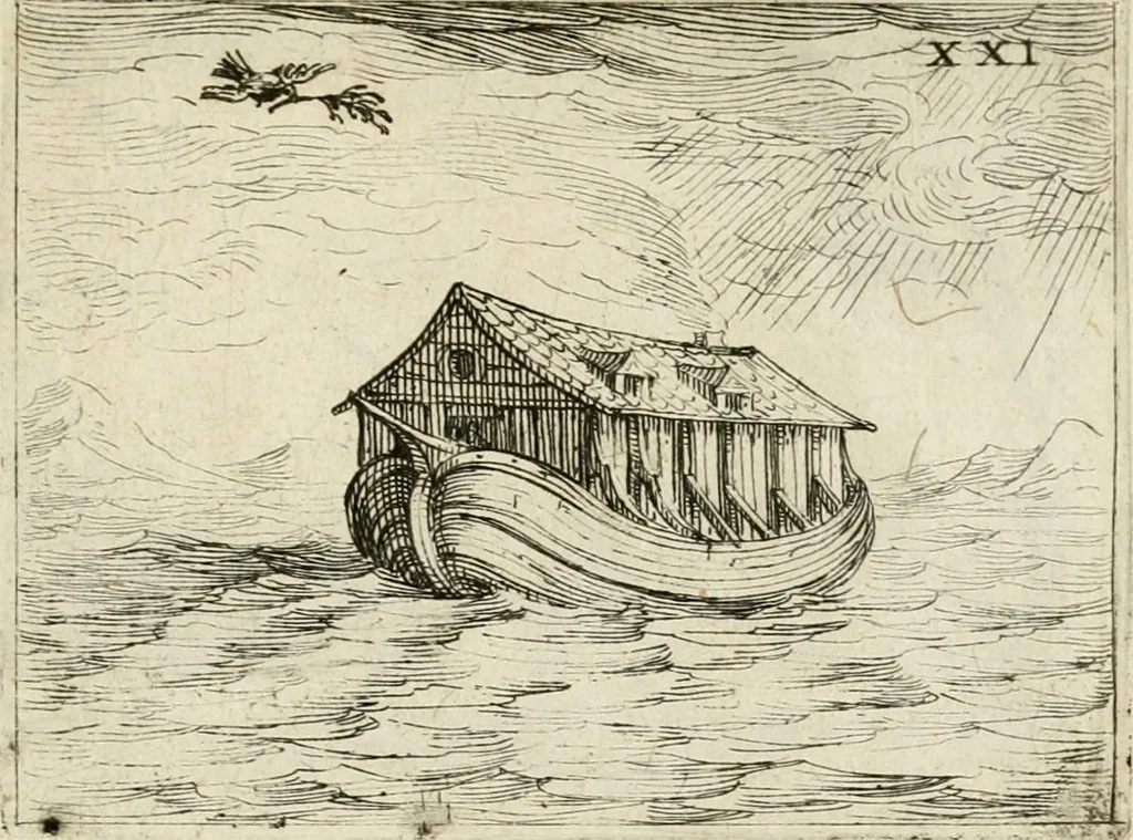 An illustration from Vita Beatae Mariae Virginis matris Dei, emblematibvs delineata = Vie de la bien-hevrevse Vierge Marie, mere de Diev, representée par figures emblematiques, 1646, leaf 56