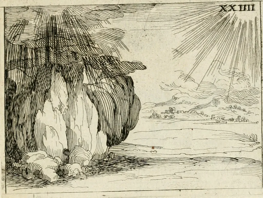 An illustration from Vita Beatae Mariae Virginis matris Dei, emblematibvs delineata = Vie de la bien-hevrevse Vierge Marie, mere de Diev, representée par figures emblematiques, 1646, leaf 62