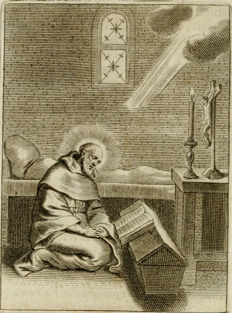 An illustration from Vita B. Ieannis Chisii Senensis Ordinis Erem. Sancti P. Augustini .., 1656, leaf 37