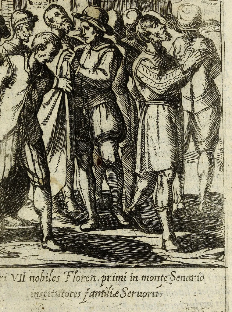 An illustration from Vita B. Philippi Benicii Florent. Ord. Servor[um] B. Mariae Virginis, 1591, leaf 25