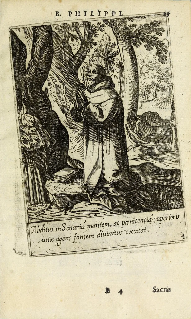 An illustration from Vita B. Philippi Benicii Florent. Ord. Servor[um] B. Mariae Virginis, 1591, leaf 31
