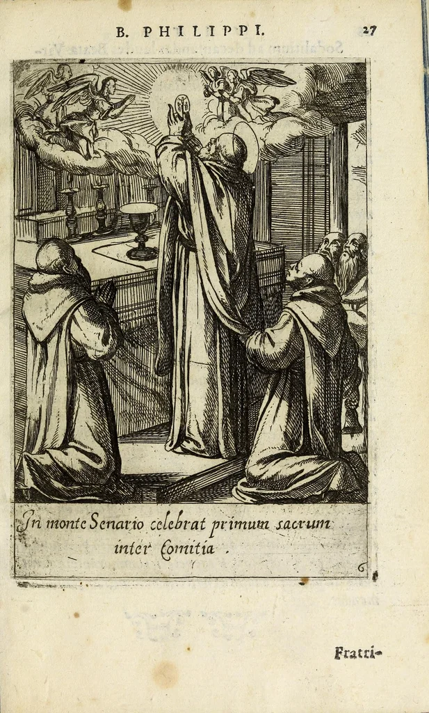 An illustration from Vita B. Philippi Benicii Florent. Ord. Servor[um] B. Mariae Virginis, 1591, leaf 35