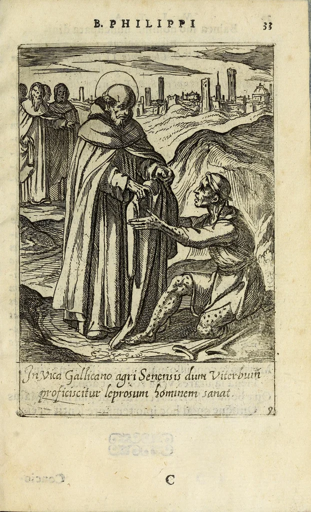 An illustration from Vita B. Philippi Benicii Florent. Ord. Servor[um] B. Mariae Virginis, 1591, leaf 41