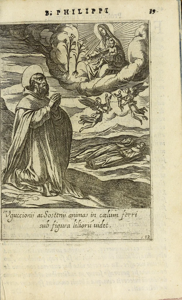 An illustration from Vita B. Philippi Benicii Florent. Ord. Servor[um] B. Mariae Virginis, 1591, leaf 47