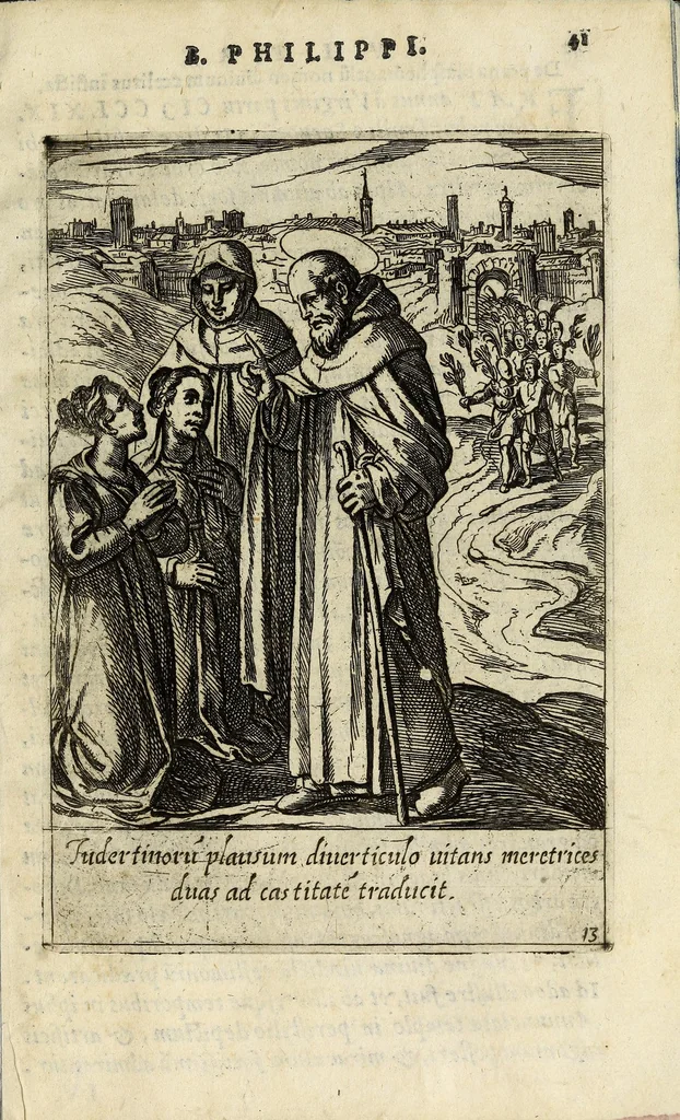 An illustration from Vita B. Philippi Benicii Florent. Ord. Servor[um] B. Mariae Virginis, 1591, leaf 49