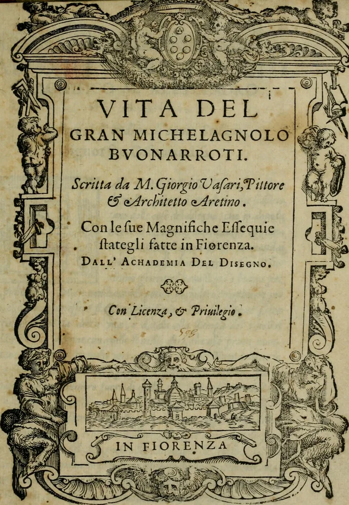 An illustration from Vita del gran Michelagnolo Bvonarrroti, 1568, leaf 4
