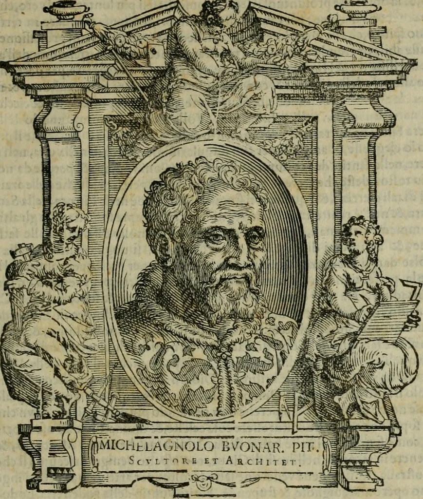 An illustration from Vita del gran Michelagnolo Bvonarrroti, 1568, leaf 8