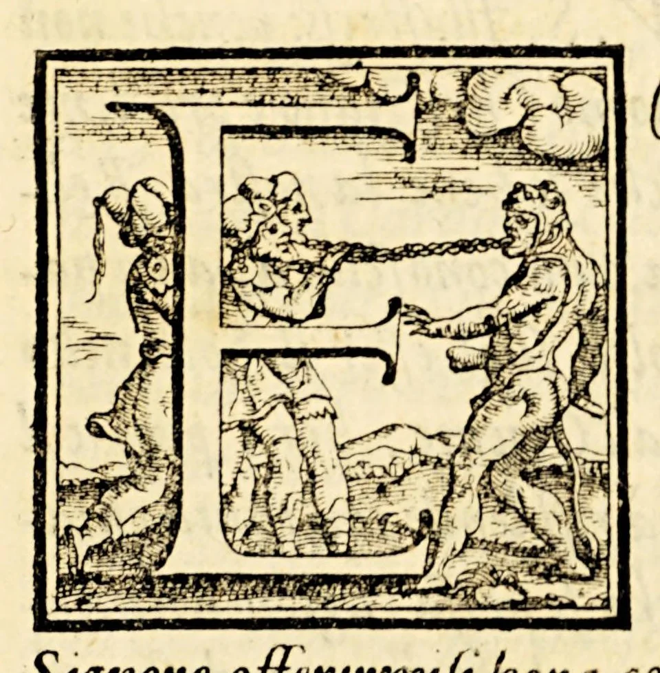 An illustration from Vita del P. Ignatio Loiola fondatore della religione della Compagnia di Giesu., 1586, leaf 13