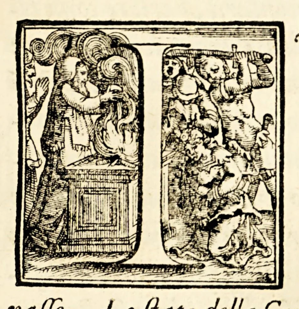 An illustration from Vita del P. Ignatio Loiola fondatore della religione della Compagnia di Giesu., 1586, leaf 225