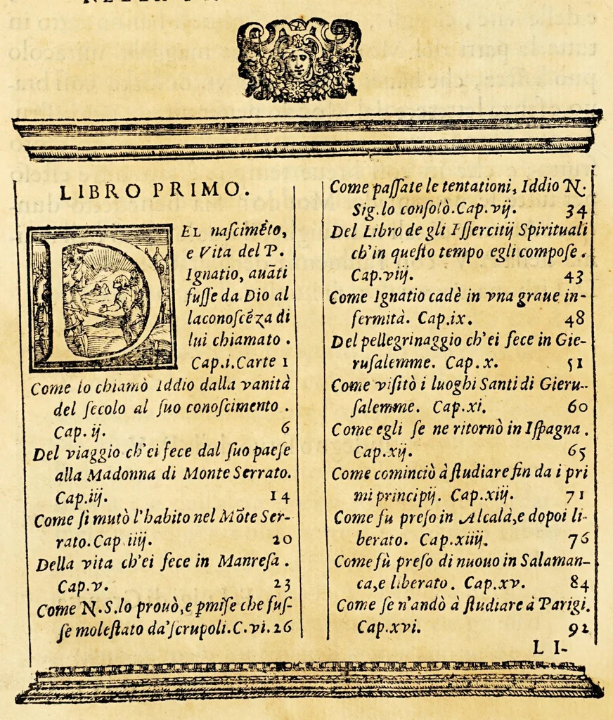 An illustration from Vita del P. Ignatio Loiola fondatore della religione della Compagnia di Giesu., 1586, leaf 30