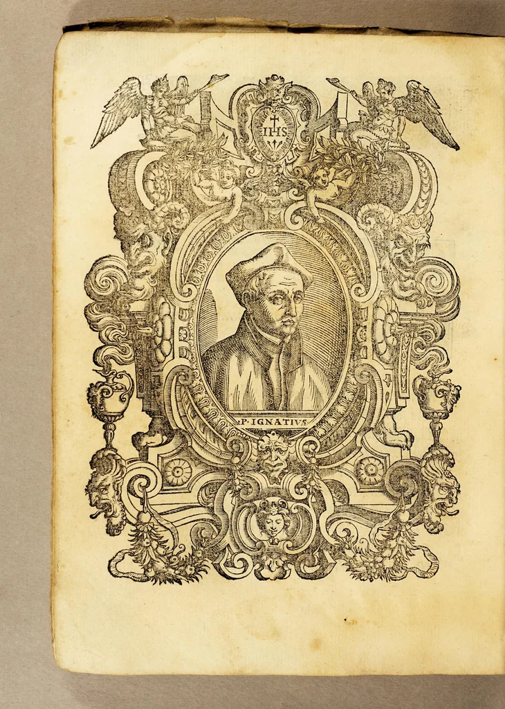An illustration from Vita del P. Ignatio Loiola fondatore della religione della Compagnia di Giesu., 1586, leaf 48