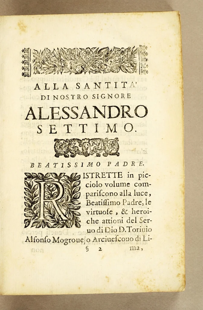 An illustration from Vita del servo di Dio D. Torivio Alfonso Mogrovejo, 1656, leaf 9