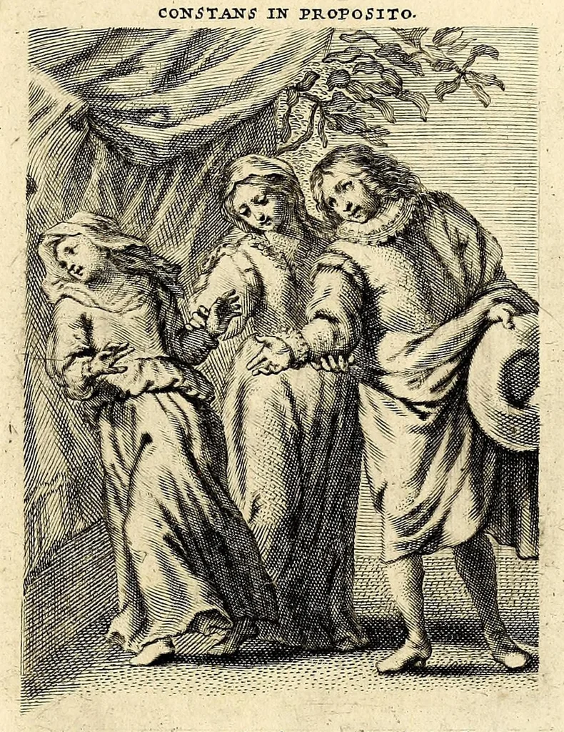 An illustration from Vita et historia S. Rosae a S. Maria quae nata Limae in regno Peruano 1586, obiit 1617 aetatis suae 31. : Adm. R.P. Mago. Fr. Michaeli de Toledo Proc. Gen. D. Praedic. Prov. S. Io. Bapt. in Peruvio, 1672, leaf 13