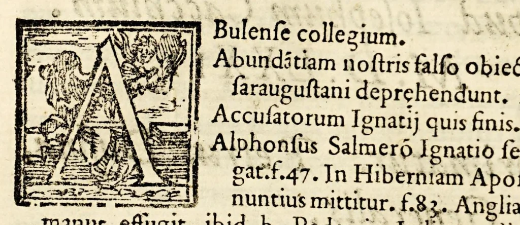 An illustration from Vita Ignatii Loiolae, Societatis Iesu fundatoris, : libris quinque comprehensa : in quibus initia ipsius Societatis, ad annum usq[ue] Domini 1556. explicantur., 1572, leaf 460