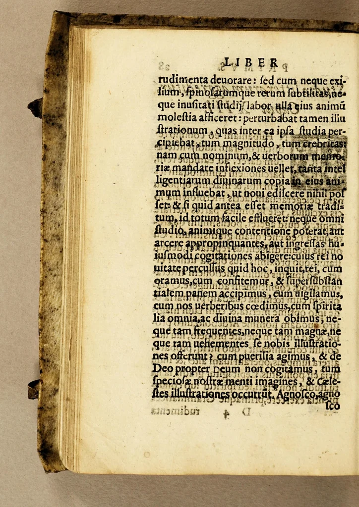 An illustration from Vita Ignatii Loiolae, Societatis Iesu fundatoris, : libris quinque comprehensa : in quibus initia ipsius Societatis, ad annum usq[ue] Domini 1556. explicantur., 1572, leaf 80