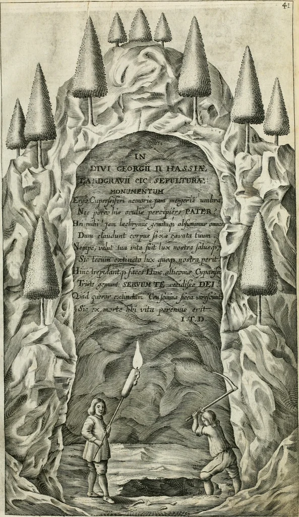 An illustration from Vita post vitam, 1662, leaf 10