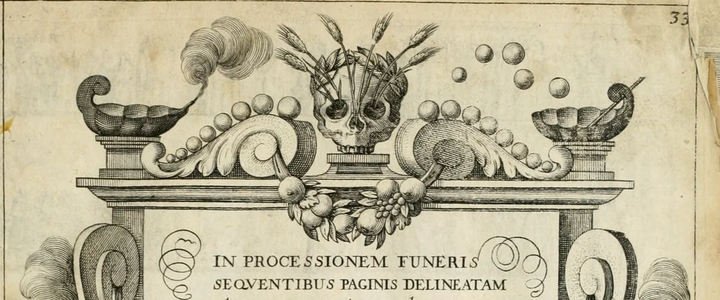 An illustration from Vita post vitam, 1662, leaf 2