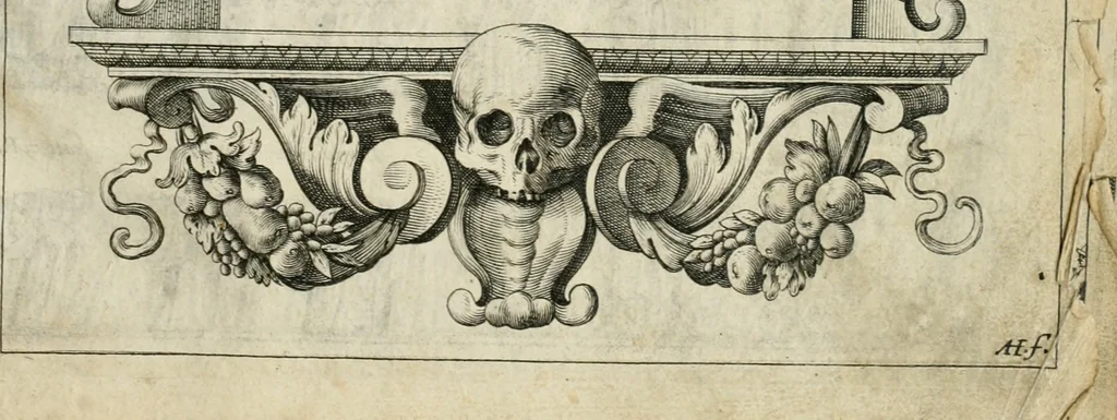 An illustration from Vita post vitam, 1662, leaf 2