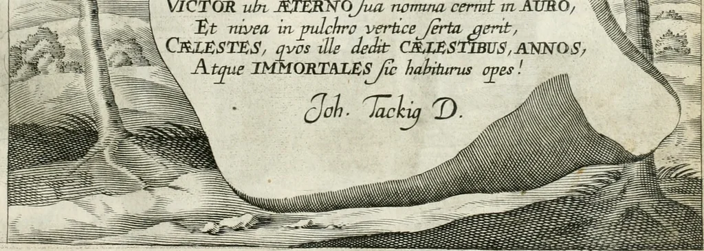 An illustration from Vita post vitam, 1662, leaf 22