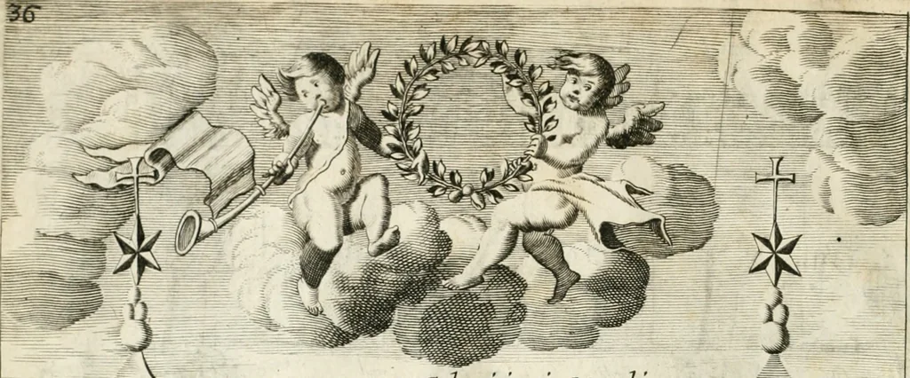 An illustration from Vita post vitam, 1662, leaf 5