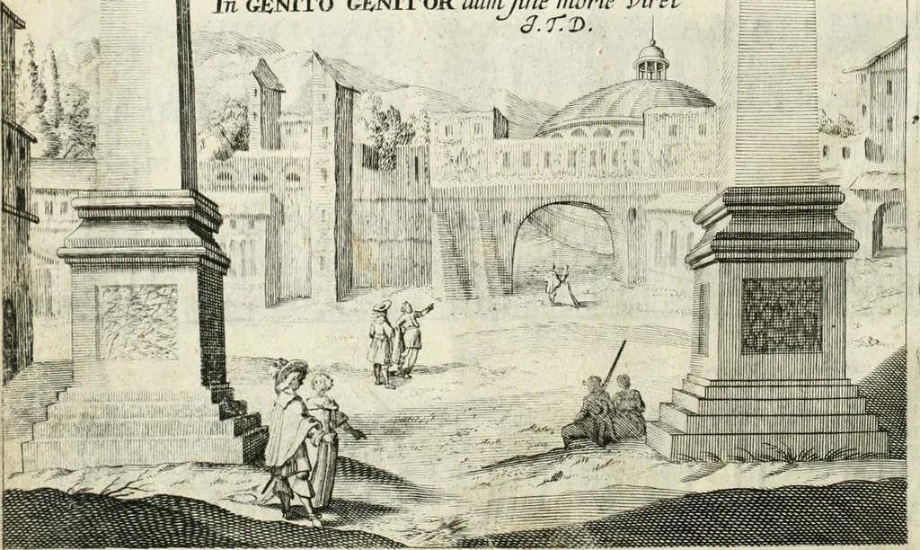 An illustration from Vita post vitam, 1662, leaf 5