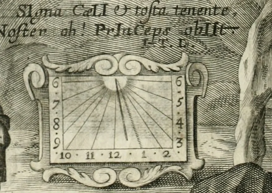An illustration from Vita post vitam, 1662, leaf 9
