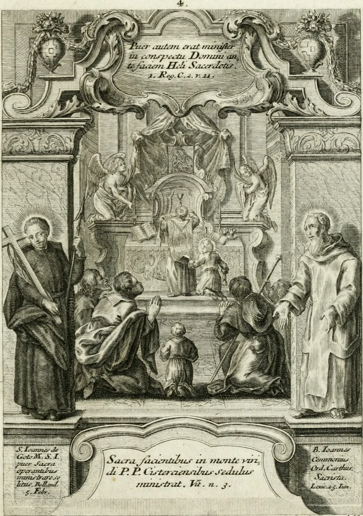 An illustration from Vita S. Joannis Nepomuceni, sigilli sacramentalis protomartyris, 1730, leaf 16