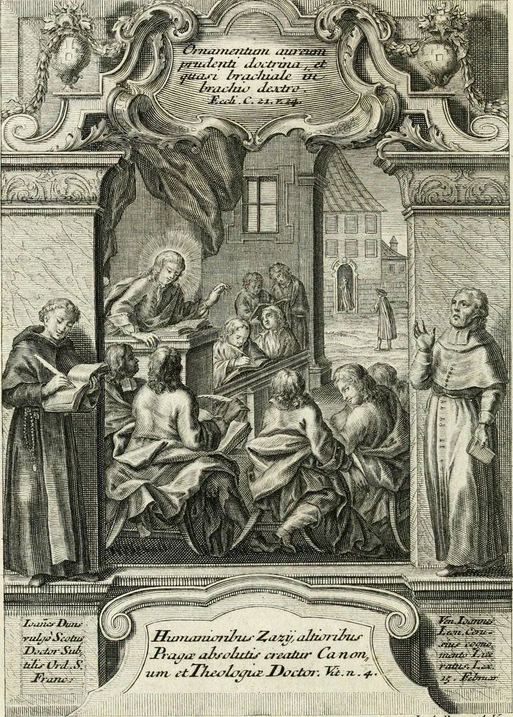 An illustration from Vita S. Joannis Nepomuceni, sigilli sacramentalis protomartyris, 1730, leaf 19