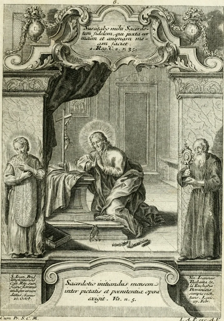 An illustration from Vita S. Joannis Nepomuceni, sigilli sacramentalis protomartyris, 1730, leaf 22