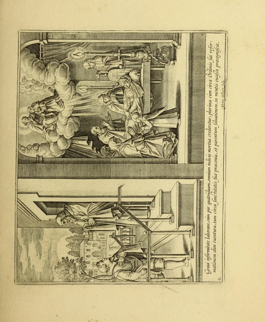 An illustration from Vita S. Virginis Teresiæ a Iesv : ordinis carmelitarvm excalceatorvm piae restavratricis, 1630, leaf 13
