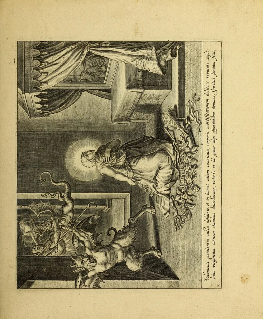 An illustration from Vita S. Virginis Teresiæ a Iesv : ordinis carmelitarvm excalceatorvm piae restavratricis, 1630, leaf 17