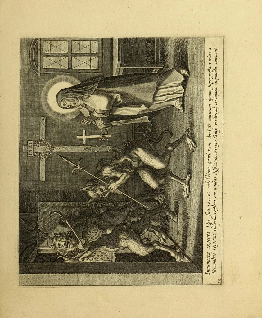 An illustration from Vita S. Virginis Teresiæ a Iesv : ordinis carmelitarvm excalceatorvm piae restavratricis, 1630, leaf 27
