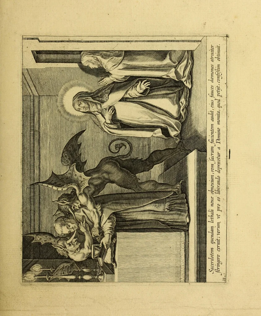 An illustration from Vita S. Virginis Teresiæ a Iesv : ordinis carmelitarvm excalceatorvm piae restavratricis, 1630, leaf 45