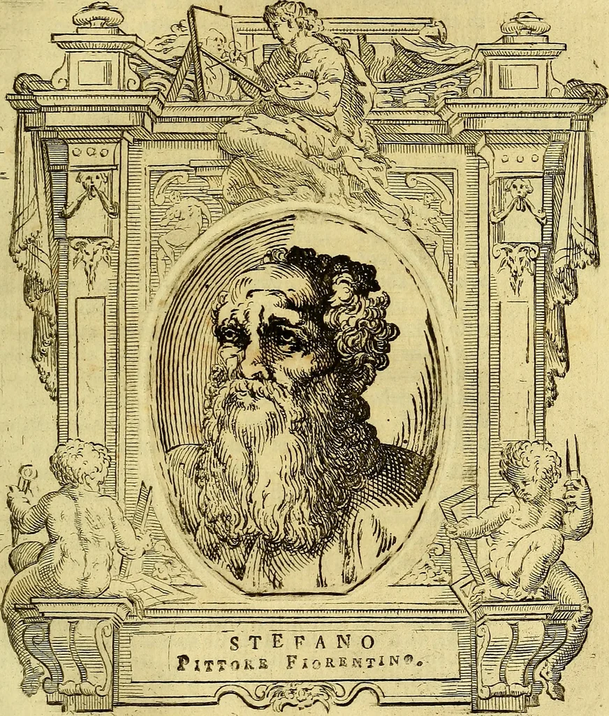 An illustration from Vite de più eccellenti pittori scultori ed architetti, 1767, leaf 384