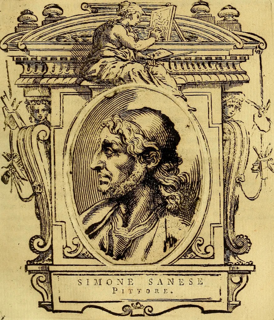 An illustration from Vite de più eccellenti pittori scultori ed architetti, 1767, leaf 452