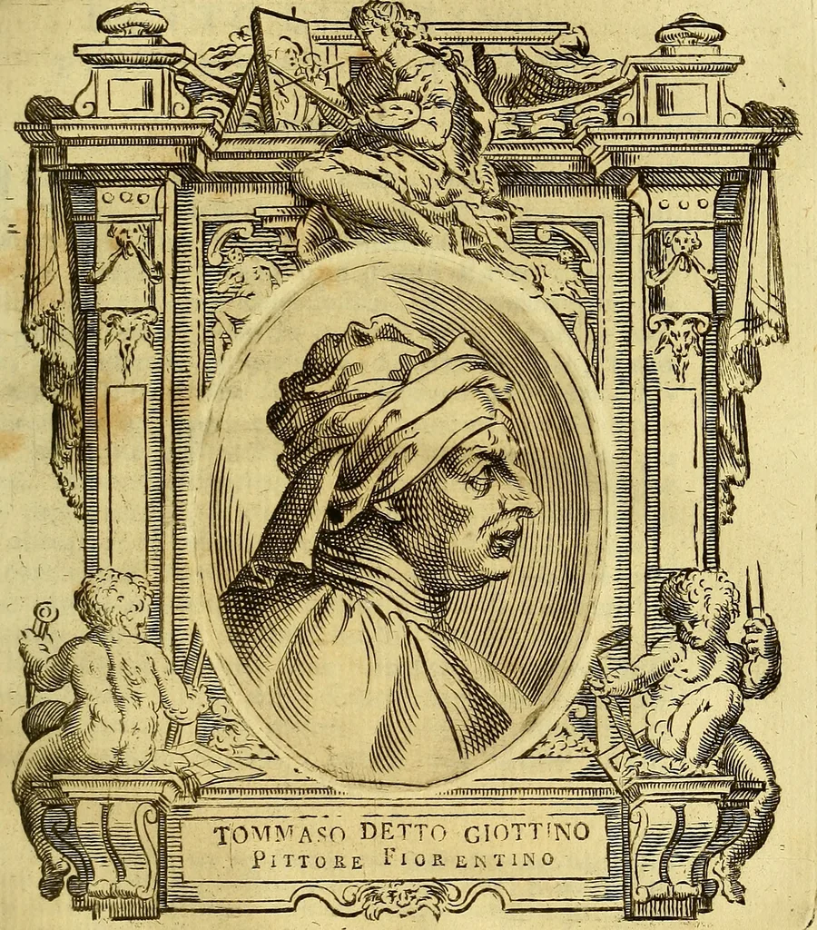 An illustration from Vite de più eccellenti pittori scultori ed architetti, 1767, leaf 496